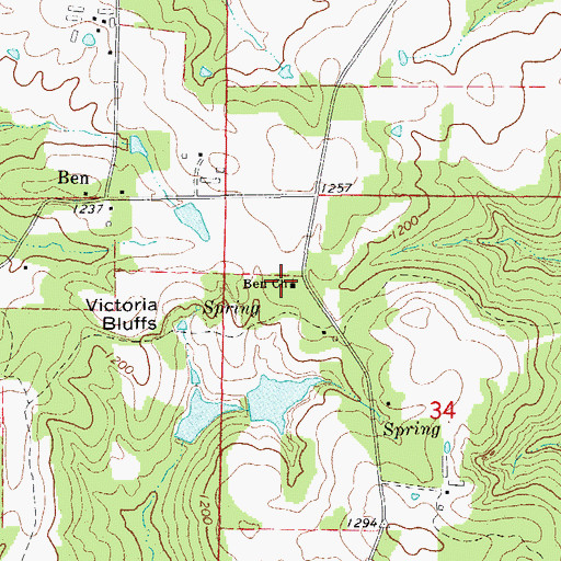 Topographic Map of Ben Church, AR