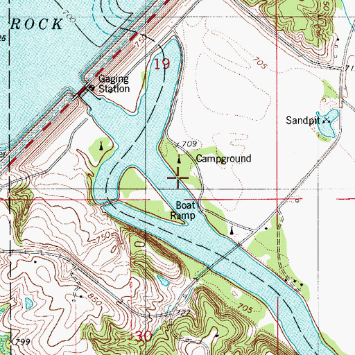 Topographic Map of Howell Station Campground Lake Red Rock, IA