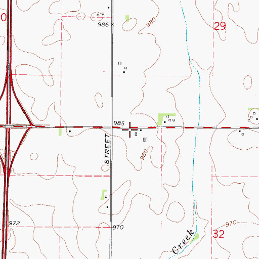 Topographic Map of Pleasant Prairie School, IA