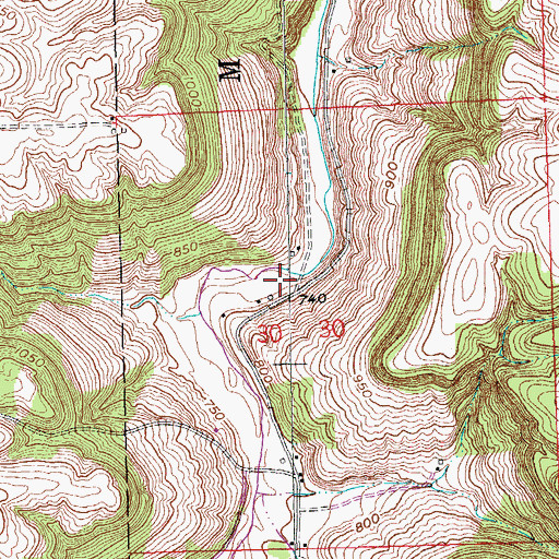 Topographic Map of Jefferson, IA