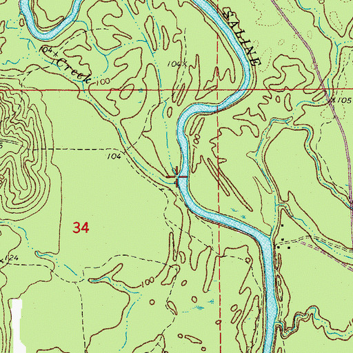 Topographic Map of Berry Creek, AR