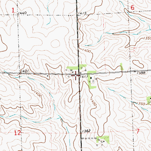 Topographic Map of Crathorne, IA