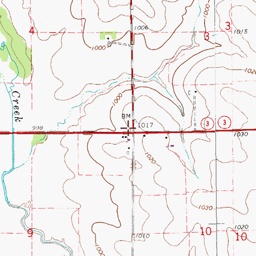 Topographic Map of Knittel, IA