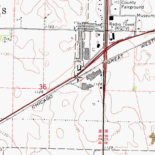 Topographic Map of West Fort Dodge (historical), IA