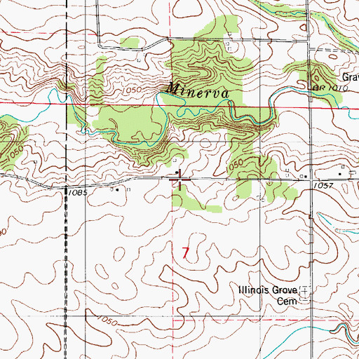 Topographic Map of Illinois Grove, IA