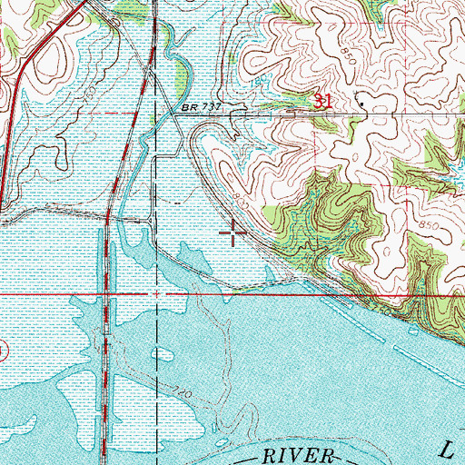 Topographic Map of Cordova, IA