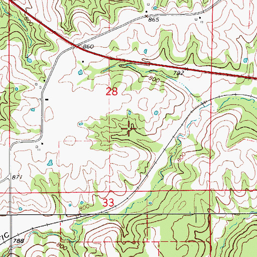 Topographic Map of Willard, IA