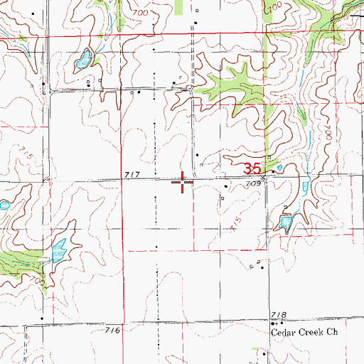 Topographic Map of Denova, IA
