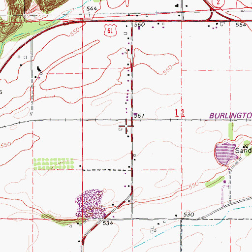 Topographic Map of Bullard, IA