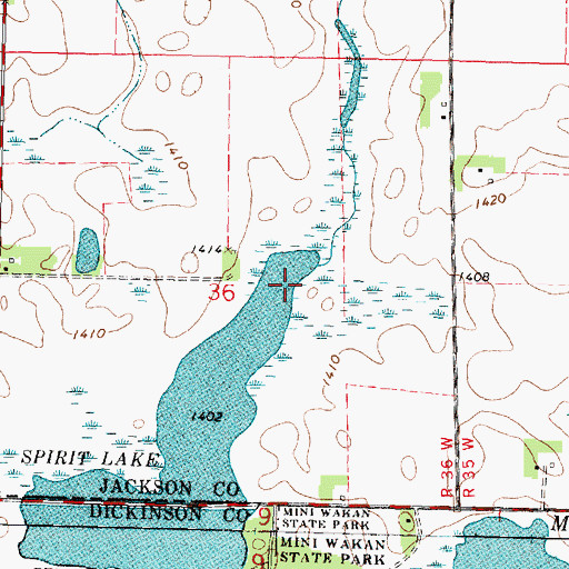Topographic Map of Loon Creek, IA