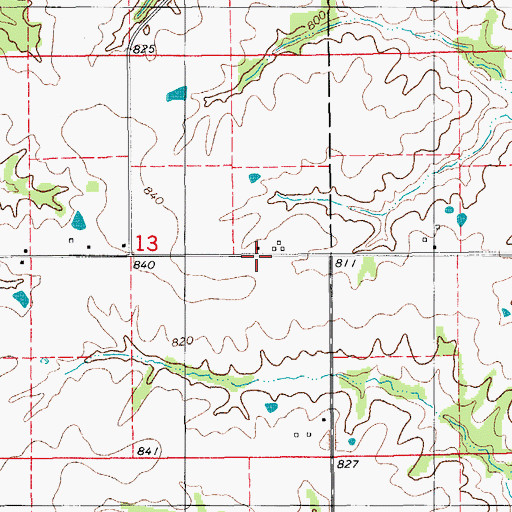 Topographic Map of Shunem, IA