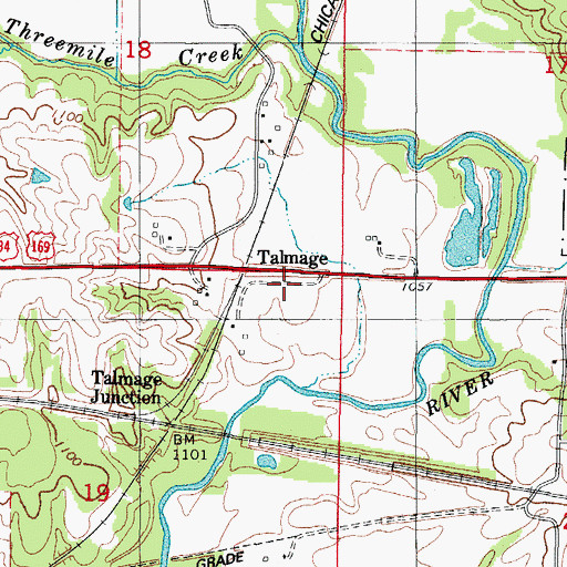 Topographic Map of Talmage, IA