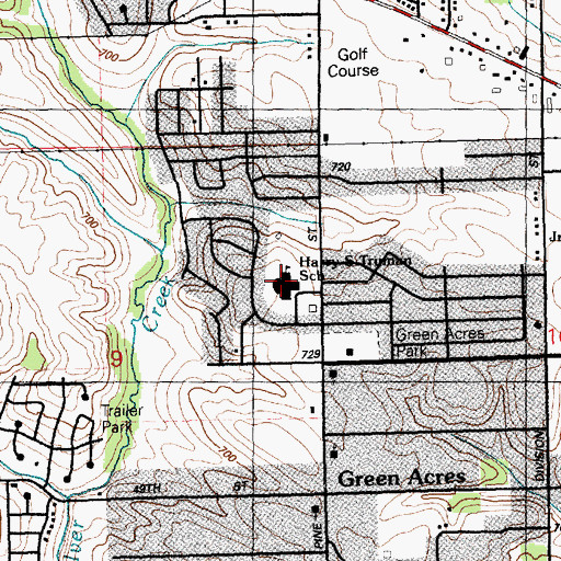 Topographic Map of Harry S. Truman Elementary School, IA