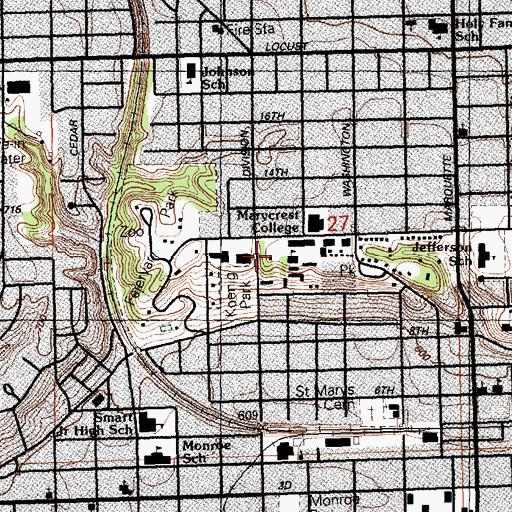Topographic Map of Putnam Museum, IA