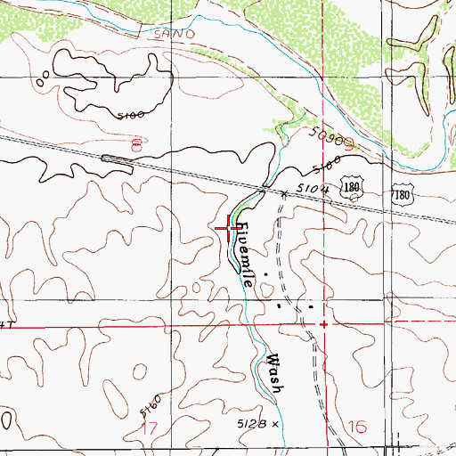 Topographic Map of Fivemile Wash, AZ