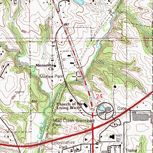 Topographic Map of Mc Kee Park, IA