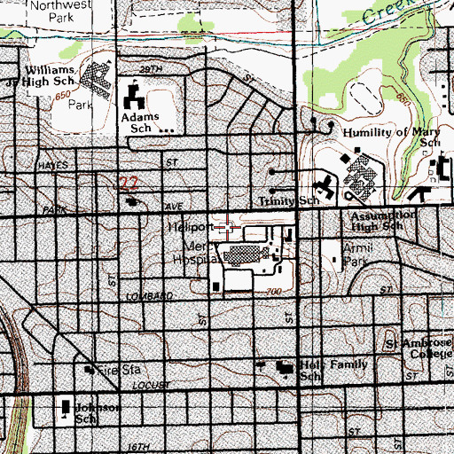 Topographic Map of Isolation Hospital (historical), IA