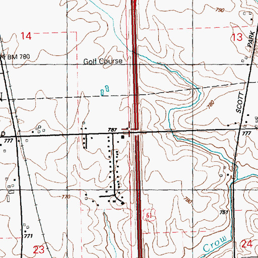 Topographic Map of Lone Tree School (historical), IA