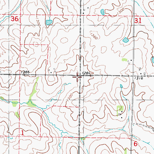Topographic Map of Adair County, IA