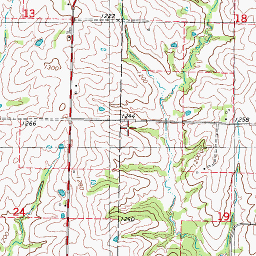 Topographic Map of Adams County, IA