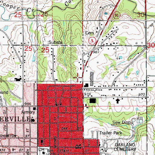 Topographic Map of Appanoose County, IA