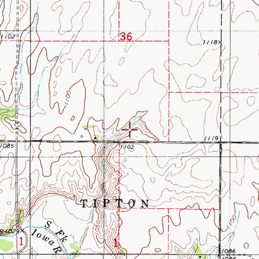 Topographic Map of Hardin County, IA