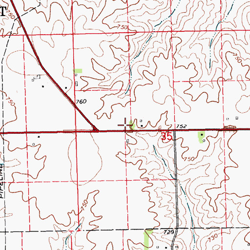 Topographic Map of Parkhurst (historical), IA