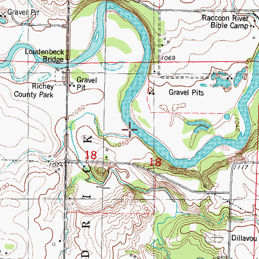 Topographic Map of Otter Creek, IA