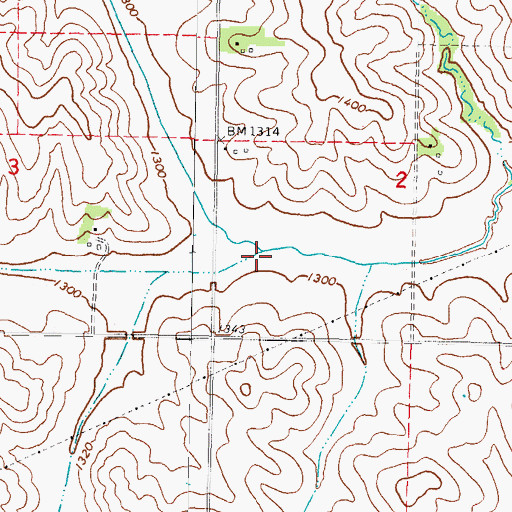 Topographic Map of Fox Creek, IA