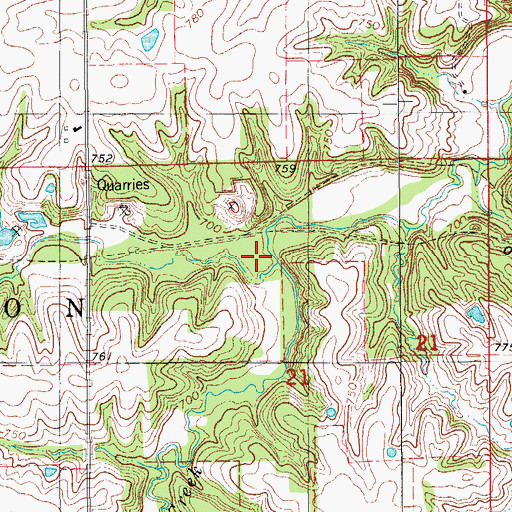 Topographic Map of Twin Grove Creek, IA