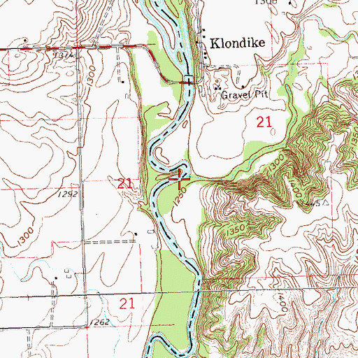 Topographic Map of Klondike Creek, IA