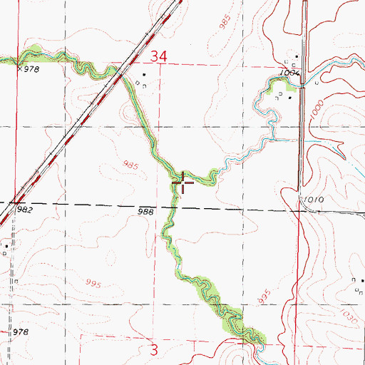 Topographic Map of Eightmile Branch, IA