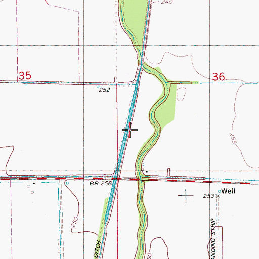 Topographic Map of Big Creek Ditch, AR