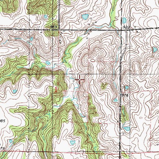 Topographic Map of Steels Branch, IA
