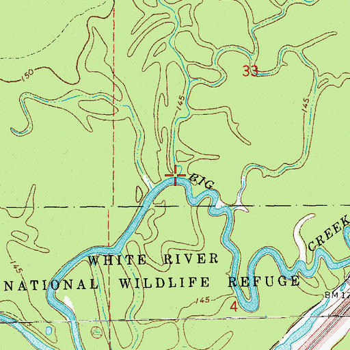 Topographic Map of Big Cypress Creek, AR