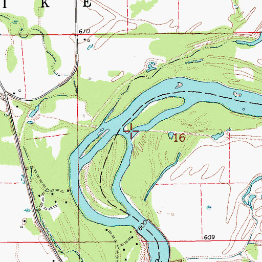 Topographic Map of Breakenridge Ferry (historical), IA