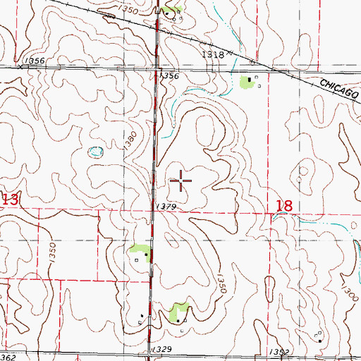 Topographic Map of Indian Lake (historical), IA