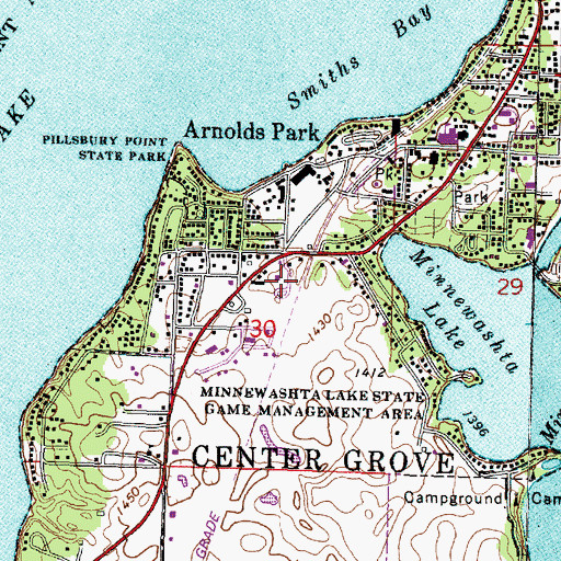 Topographic Map of Stone Beach Gardner Cabin, IA