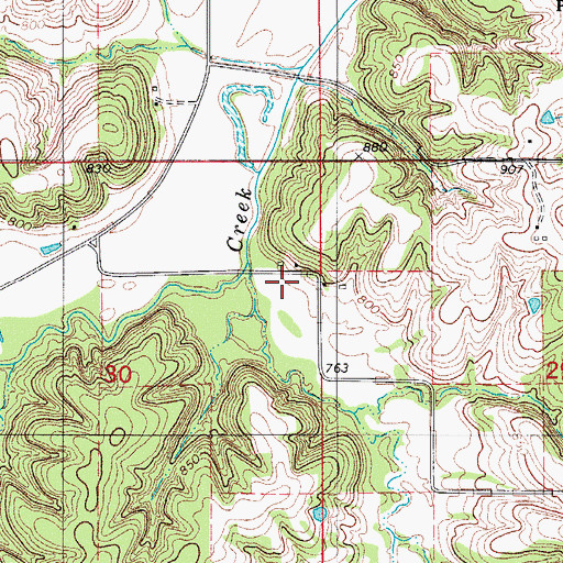 Topographic Map of Whippoorwill Creek, IA