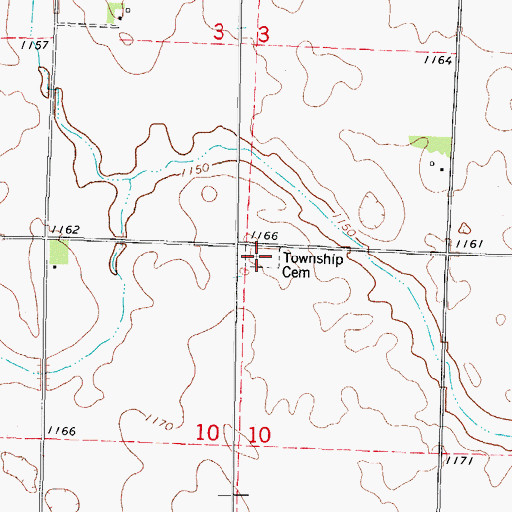 Topographic Map of Weaver Township Cemetery, IA