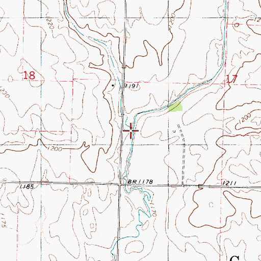 Topographic Map of Ditch Number Eightythree, IA