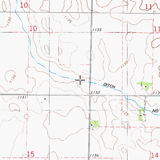 Topographic Map of Ditch Number 171, IA