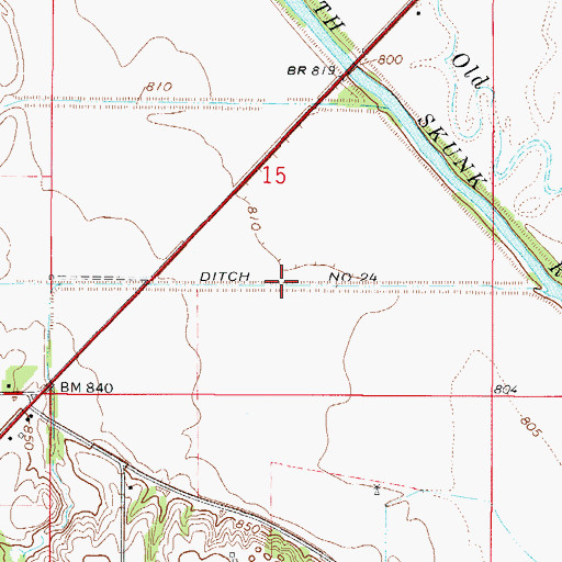 Topographic Map of Ditch Number 24, IA