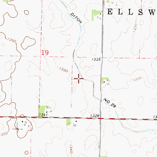 Topographic Map of Ditch Number 29, IA