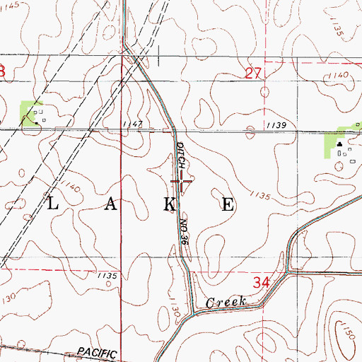 Topographic Map of Ditch Number 36, IA