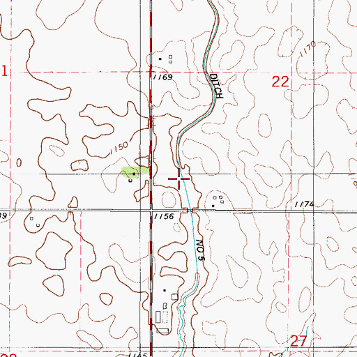 Topographic Map of Ditch Number 5, IA