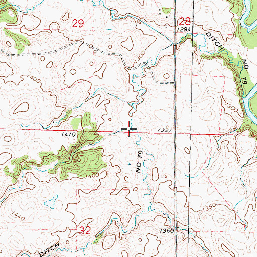 Topographic Map of Ditch Number 79, IA