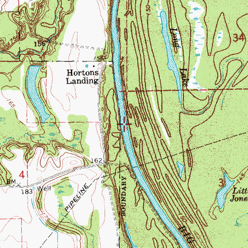 Topographic Map of Big Island Chute, AR