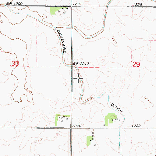 Topographic Map of Drainage Ditch Number 24, IA