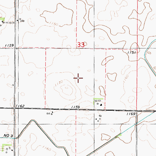 Topographic Map of Drainage Ditch Number 3, IA